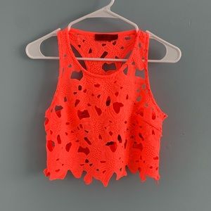 Neon pink neon tank top